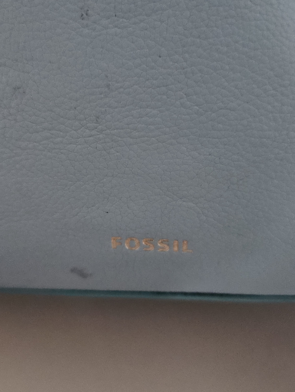 Fossil Leather Crossbody Bag Blue Teal Shoulder Purse Gold Chain Strap Medium. - Picture 7 of 16